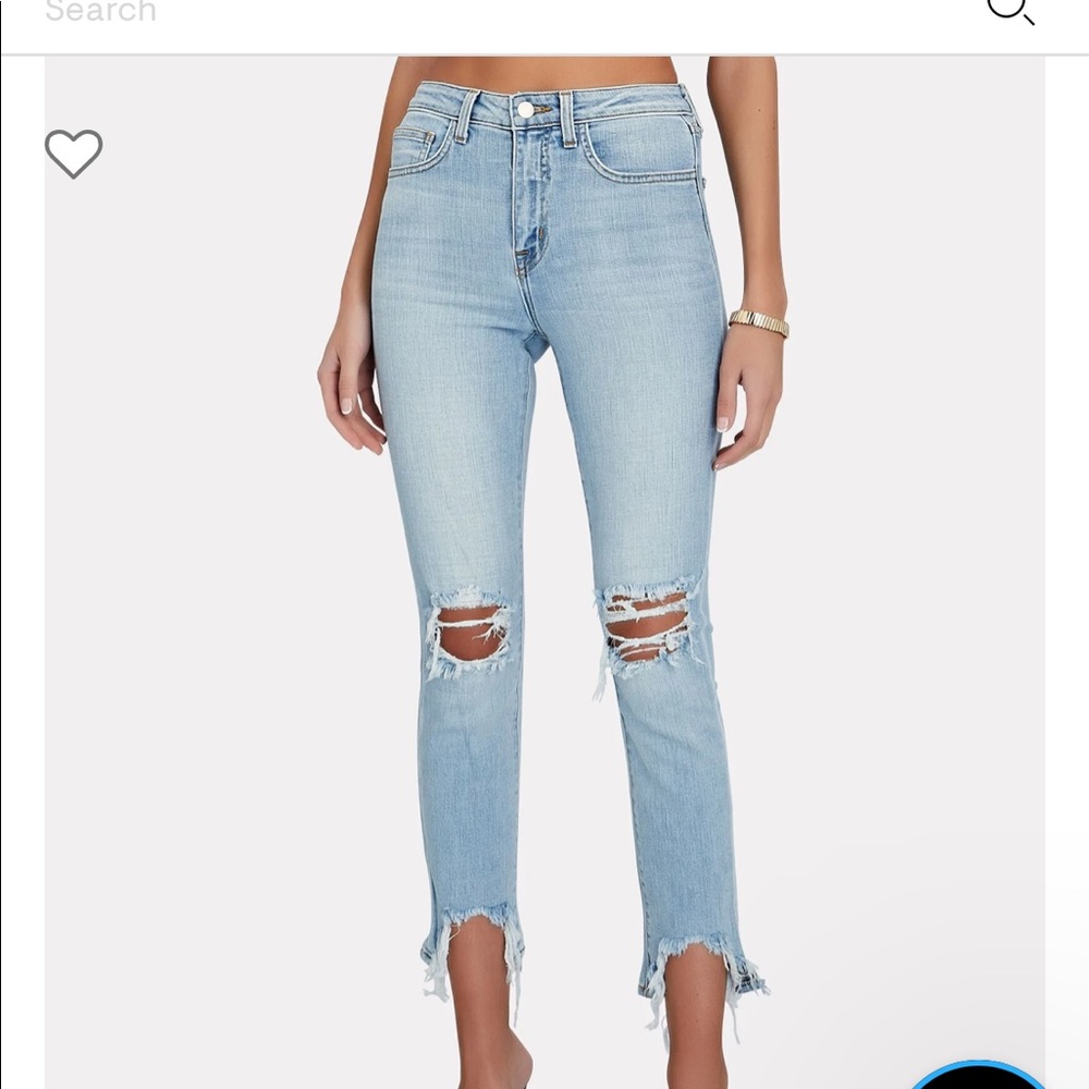 L’AGENCE High Line Distressed Skinny Jeans